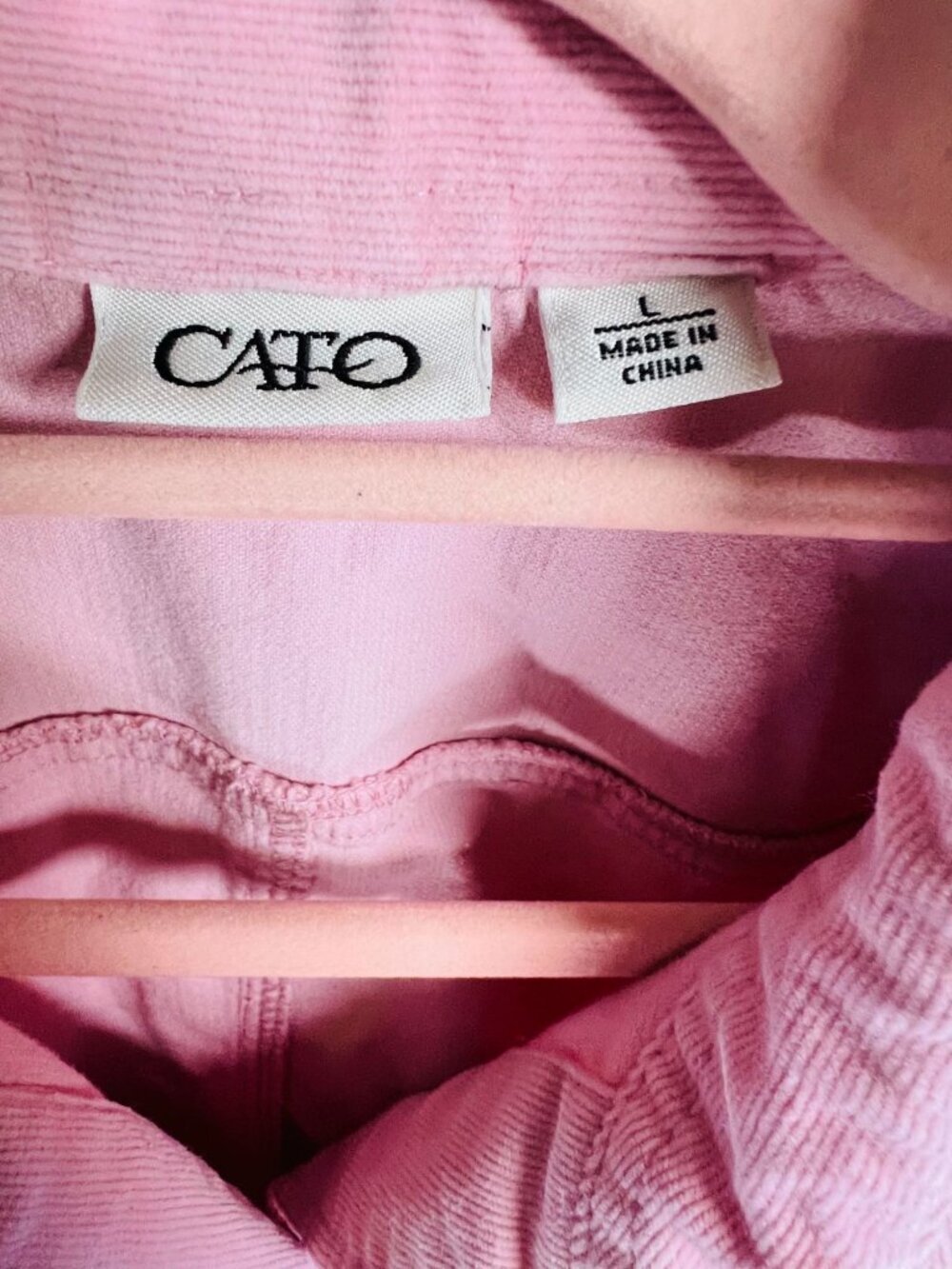 Cato Pink Corduroy Button-Up Jacket With Four Pockets Womens Size L - Picture 3 of 8